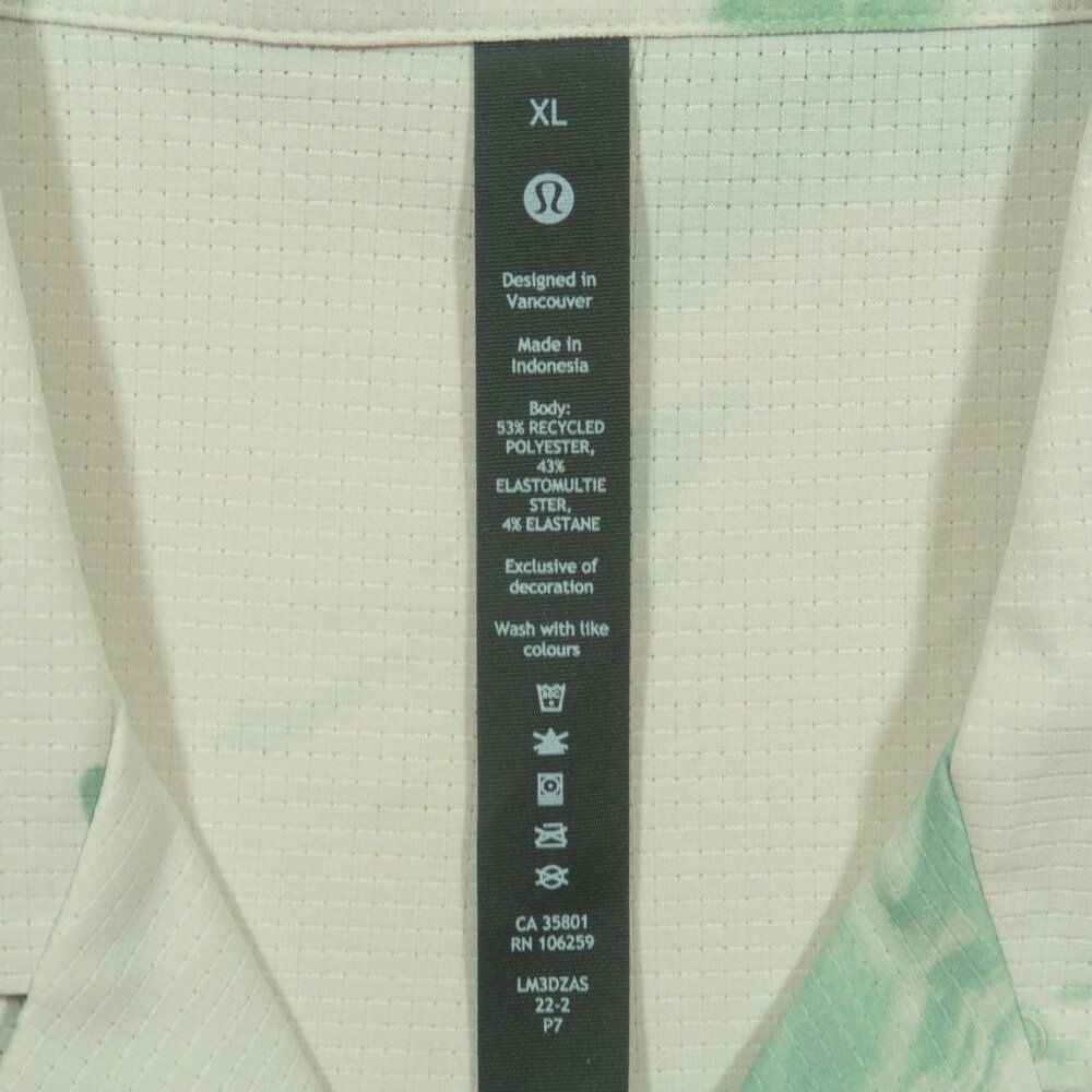 Lululemon Airing Easy Camp Collar Shirt Mens XL Grey Green Multi Stretch New - Picture 5 of 6